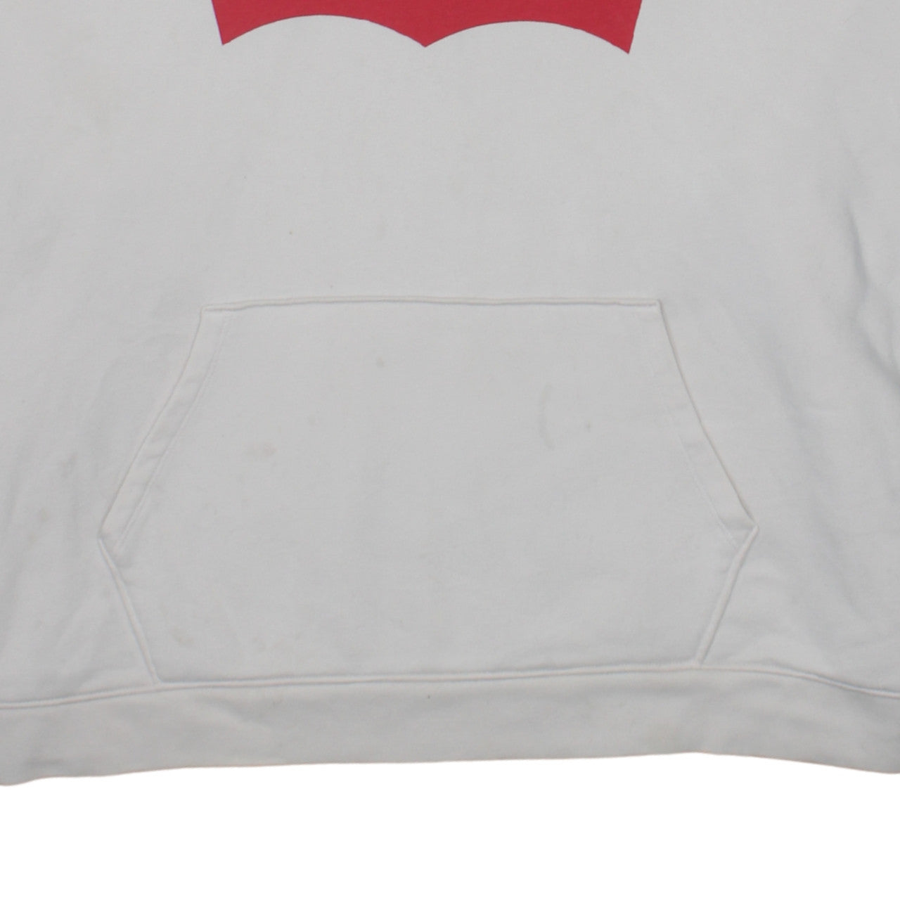Levi's Men's White 2XL Pullover Hoodie with Red Logo Print