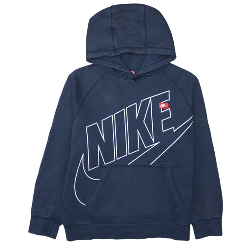 Nike Men's Blue Pullover Hoodie Large Graphic Sportswear