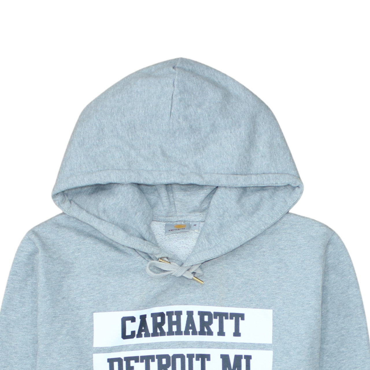 Carhartt Men’s Grey Pullover Hoodie M Graphic Logo Detroit MI