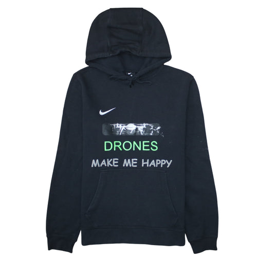 Nike Mens Black Medium Pullover Hoodie Drones Make Me Happy Graphic