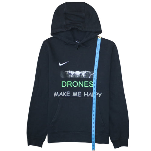 Nike Mens Black Medium Pullover Hoodie Drones Make Me Happy Graphic