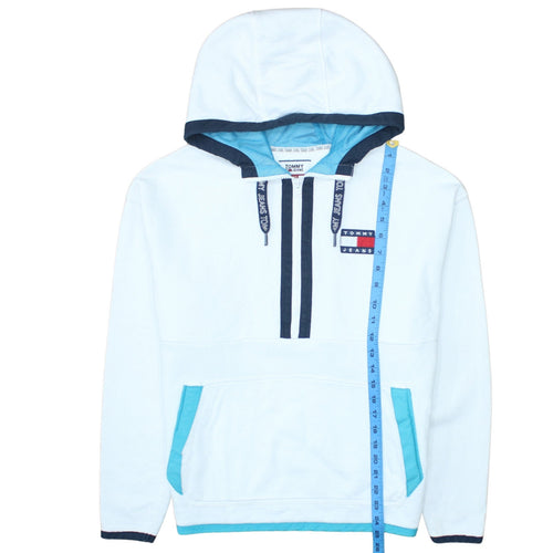 Tommy Jeans Men's White XS Pullover Hoodie Logo Fleece