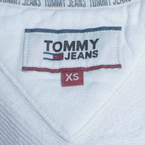 Tommy Jeans Men's White XS Pullover Hoodie Logo Fleece