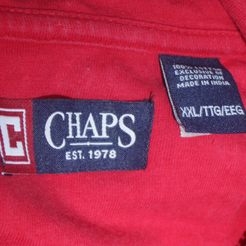 Chaps Men's Red Striped 1/4 Zip Cotton Sweatshirt 2XL