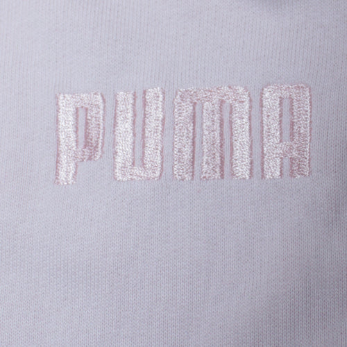 Puma Womens Pink Pullover Hoodie Medium Cotton Embroidered Logo Casual