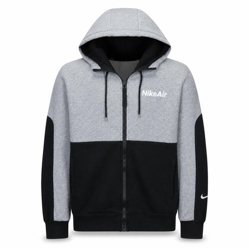 Nike Air Men's Grey & Black Full Zip Hoodie Size M Regular Fit