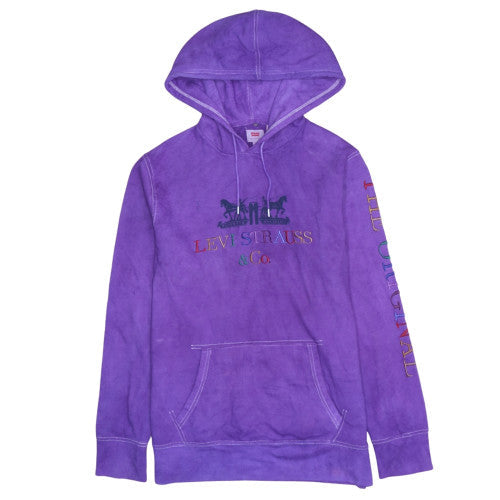 Levi's Men's Purple XS Pullover Hoodie Embroidered Logo Fleece