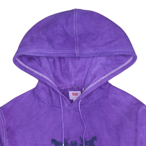Levi's Men's Purple XS Pullover Hoodie Embroidered Logo Fleece