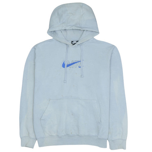 Front view of Nike Men's Grey Pullover Hoodie M Logo Fleece Sweatshirt