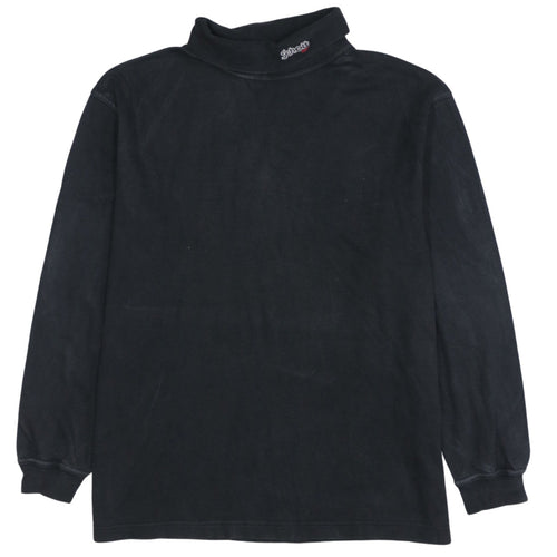 Schott NYC Men's Black Long Sleeve Roll Neck Cotton T-Shirt Size L