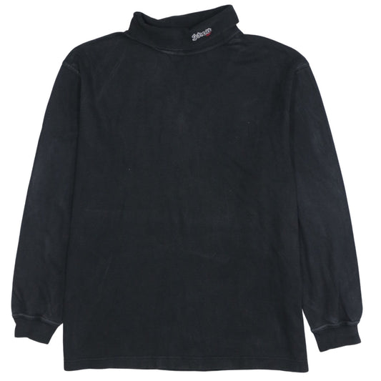 Schott NYC Men's Black Long Sleeve Roll Neck Cotton T-Shirt Size L