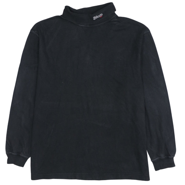 Schott NYC Men's Black Long Sleeve Roll Neck Cotton T-Shirt Size L