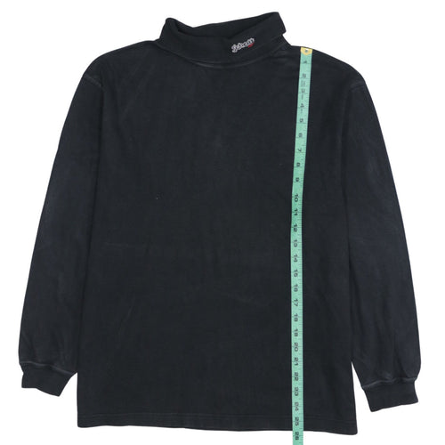 Schott NYC Men's Black Long Sleeve Roll Neck Cotton T-Shirt Size L