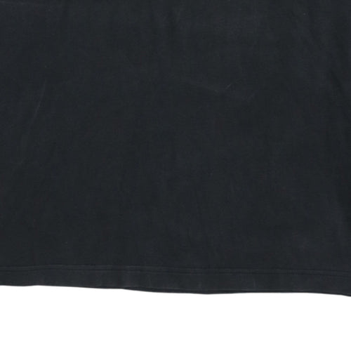 Schott NYC Men's Black Long Sleeve Roll Neck Cotton T-Shirt Size L