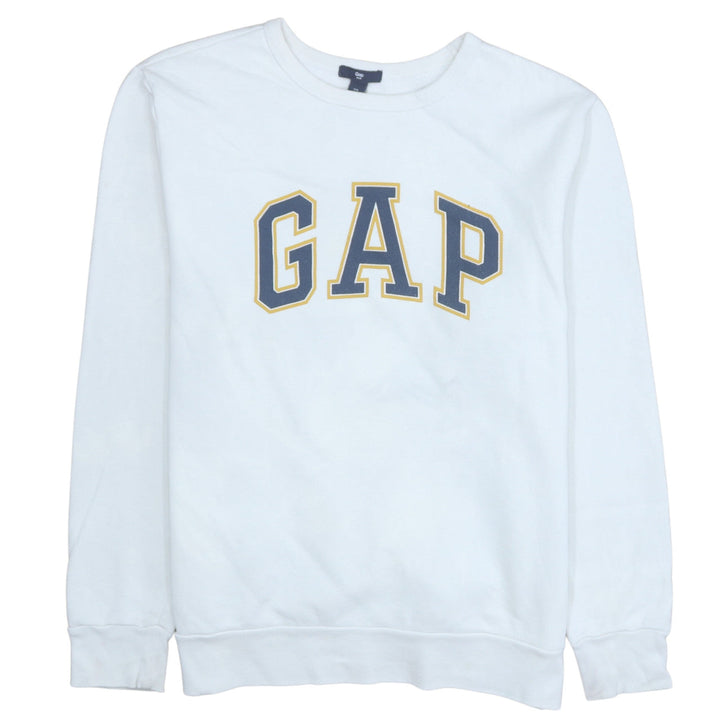 GAP Women's White Logo Pullover Sweatshirt Size L