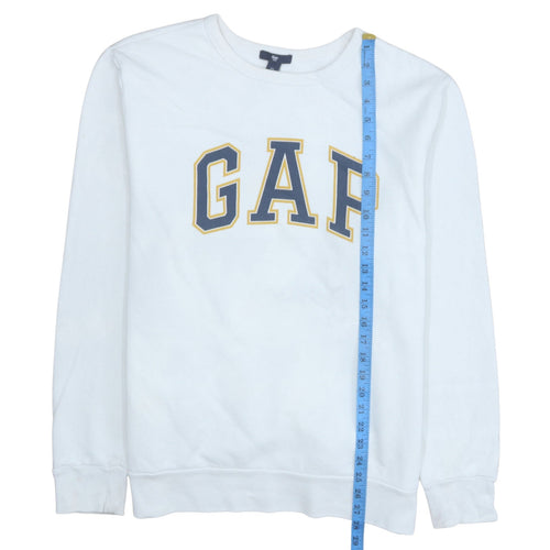 GAP Women's White Logo Pullover Sweatshirt Size L