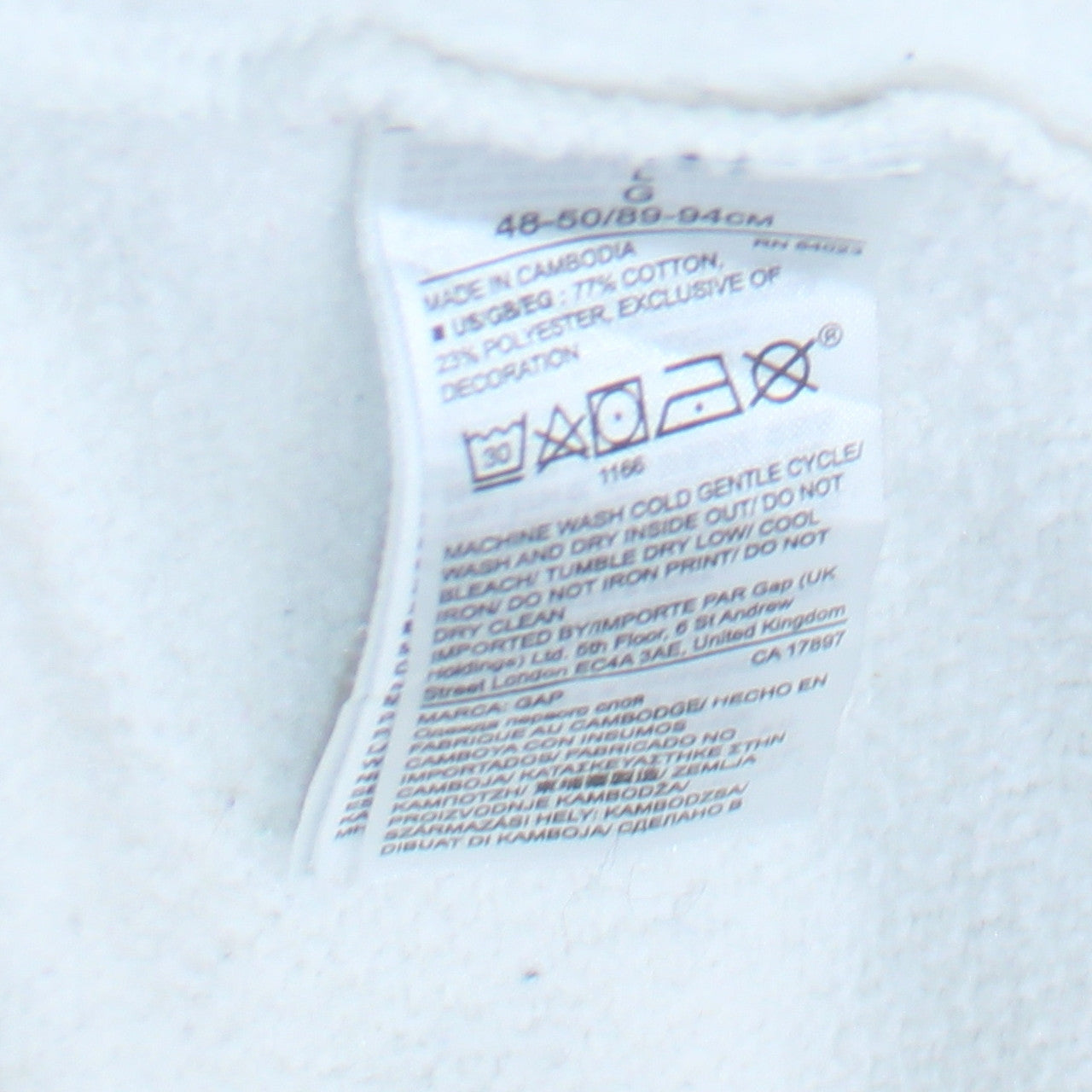 GAP Women's White Logo Pullover Sweatshirt Size L