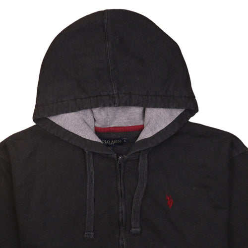 U.S. Polo Assn. Men's Black Full Zip Hoodie Size L Cotton Blend