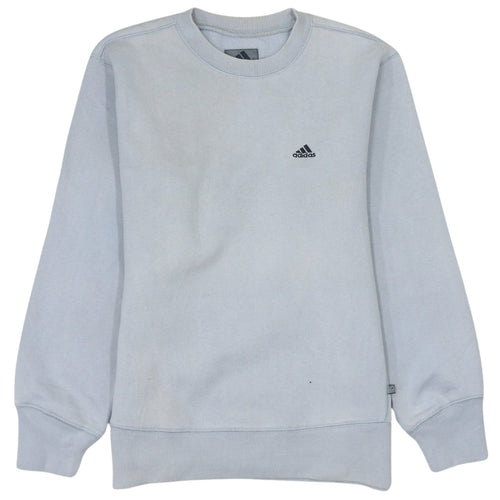 Adidas Boys Light Blue Crew Neck Pullover Sweatshirt Size 164