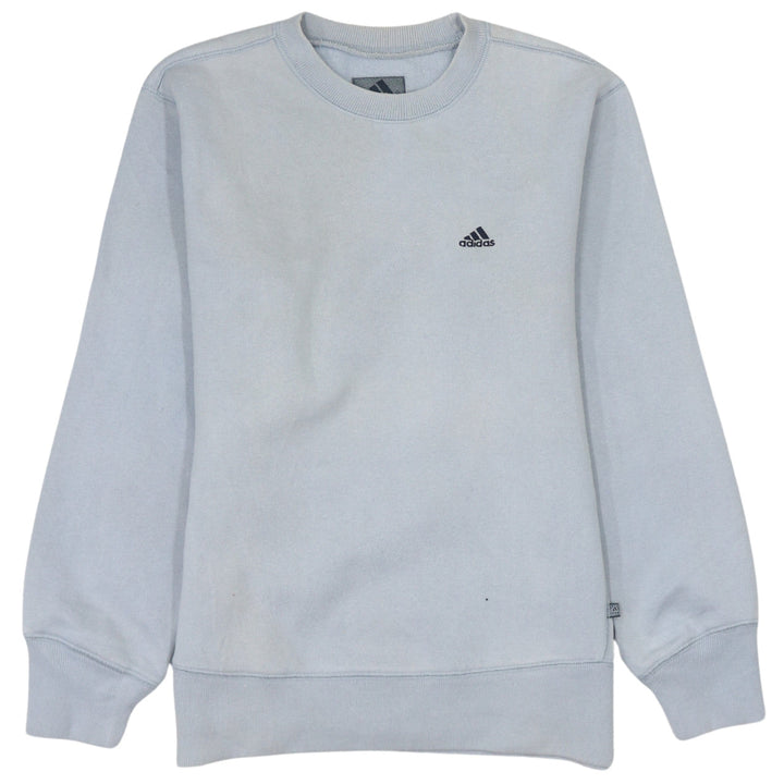 Adidas Boys Light Blue Crew Neck Pullover Sweatshirt Size 164