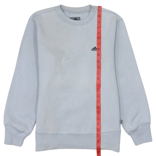 Adidas Boys Light Blue Crew Neck Pullover Sweatshirt Size 164
