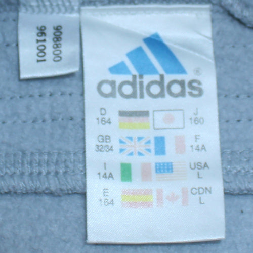 Adidas Boys Light Blue Crew Neck Pullover Sweatshirt Size 164