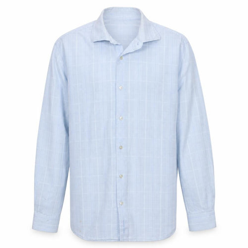 Marc O'Polo Men's Blue Check Cotton Long Sleeve Button-Up Shirt L