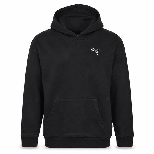 Front view of Puma Men's Black Small Pullover Hoodie with Logo