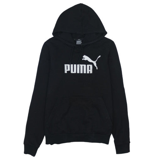 Puma Womens Black Pullover Hoodie Size M Graphic Print Logo