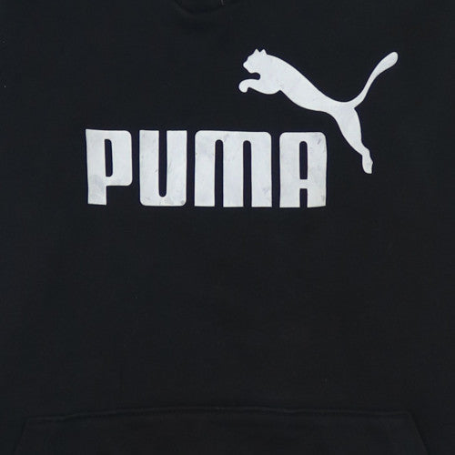 Puma Womens Black Pullover Hoodie Size M Graphic Print Logo