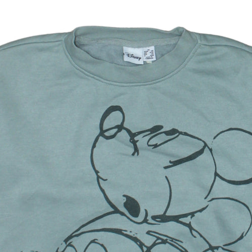 Disney Women’s Green Mickey Mouse Pullover Sweatshirt XS
