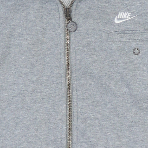 Nike Boys Grey Full Zip Sweatshirt L Jersey Athletic Casual
