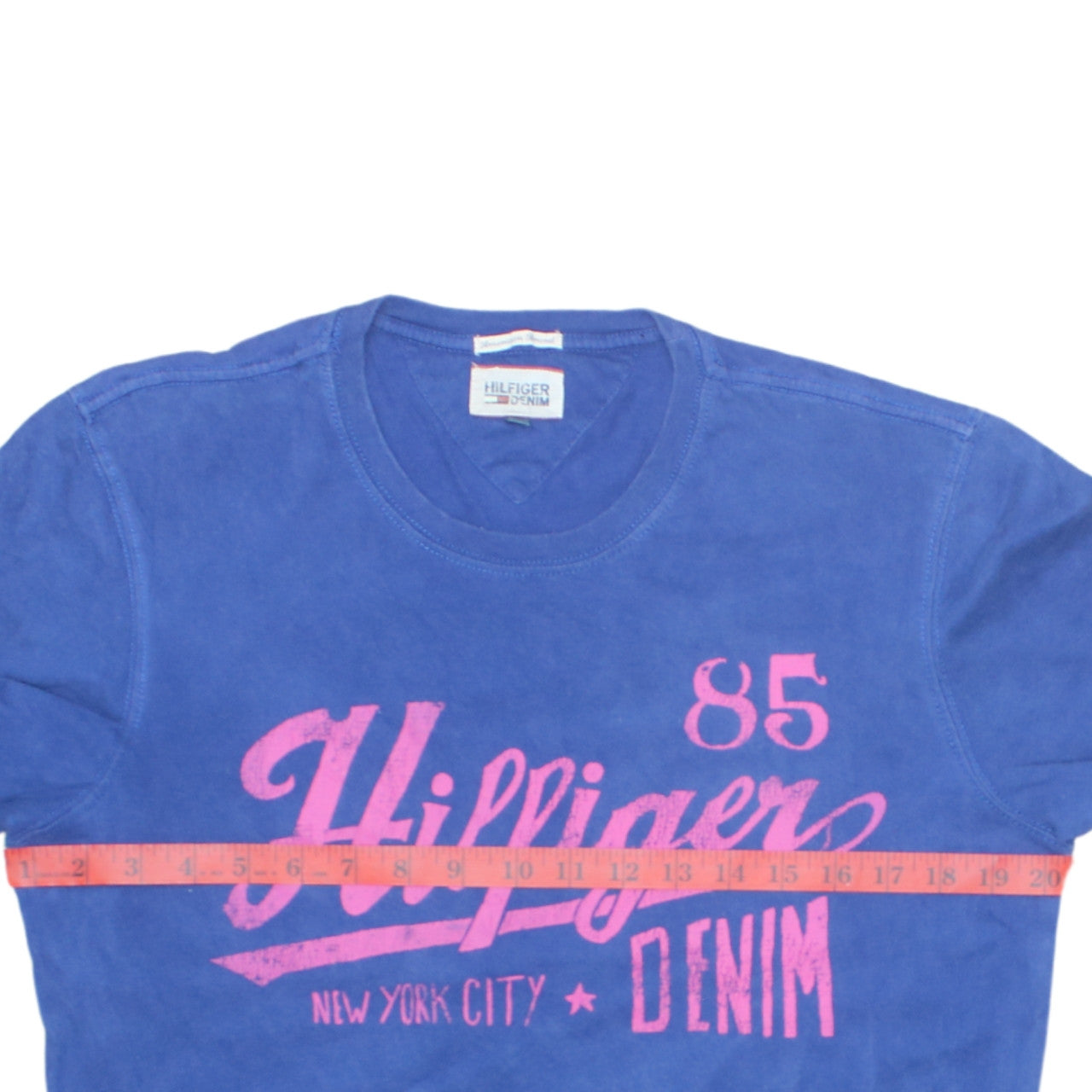 Tommy Hilfiger Women Blue T-Shirt Medium Short Sleeve Cotton
