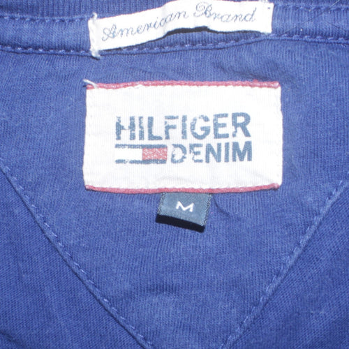 Tommy Hilfiger Women Blue T-Shirt Medium Short Sleeve Cotton