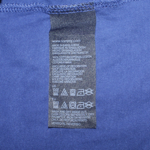 Tommy Hilfiger Women Blue T-Shirt Medium Short Sleeve Cotton