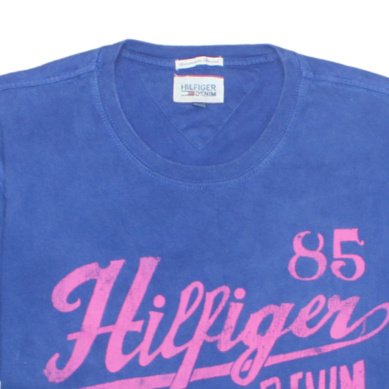 Tommy Hilfiger Women Blue T-Shirt Medium Short Sleeve Cotton
