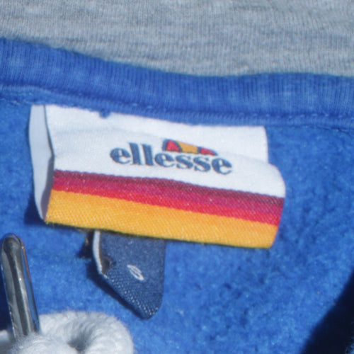 Ellesse Men's Blue Pullover Hoodie Size S Retro Logo Sportswear