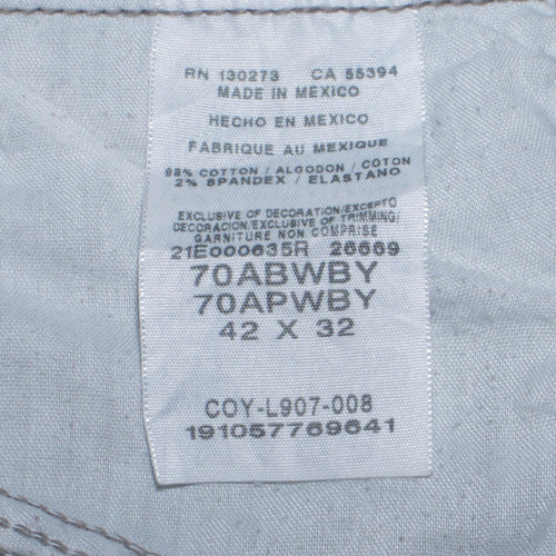 Wrangler Men's Beige Cargo Trousers 42W 32L Relaxed Fit Cotton