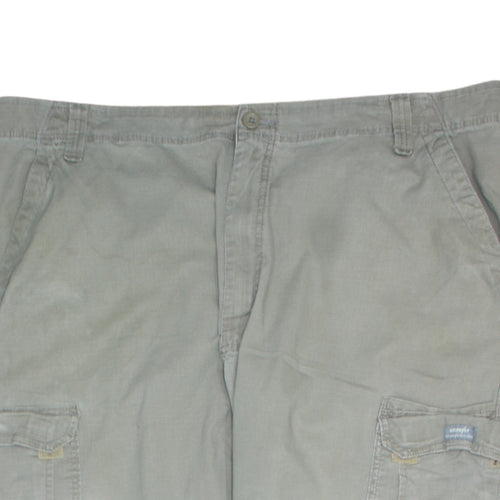 Wrangler Men's Beige Cargo Trousers 42W 32L Relaxed Fit Cotton