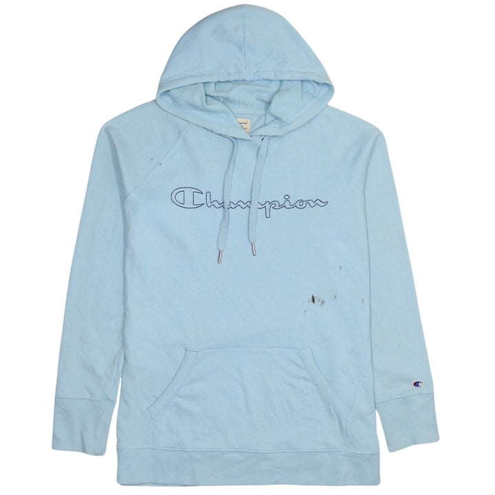 Champion Men's Blue Pullover Hoodie Medium Embroidered Logo