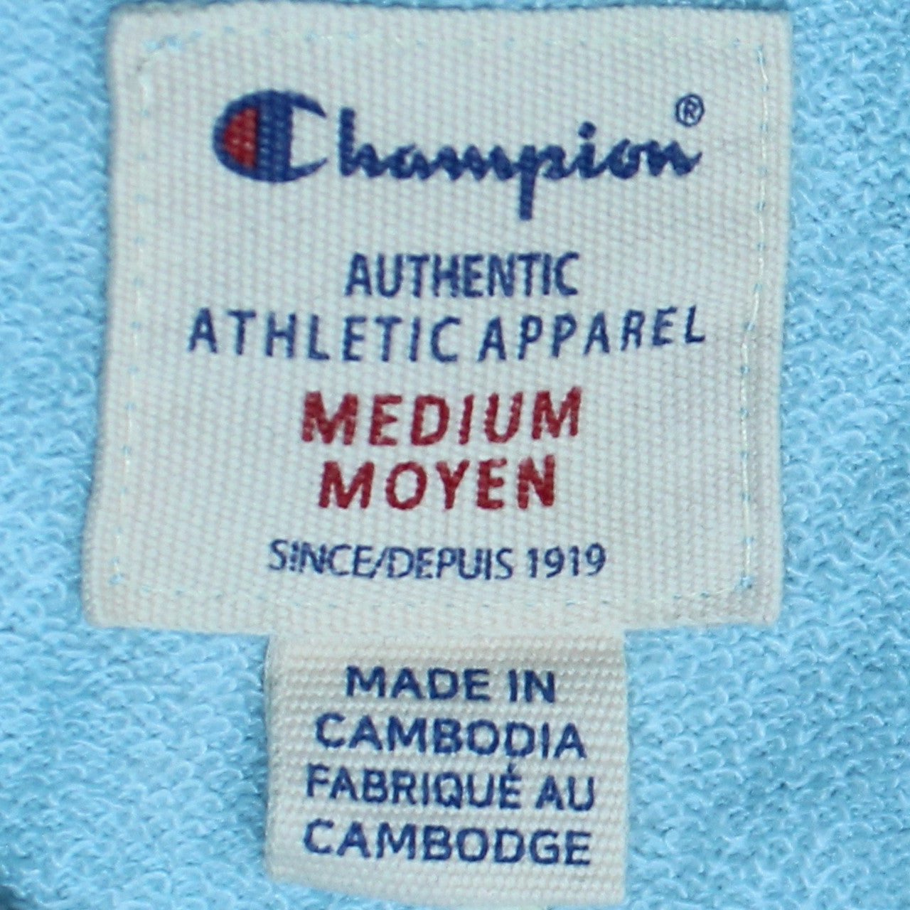 Champion Men's Blue Pullover Hoodie Medium Embroidered Logo