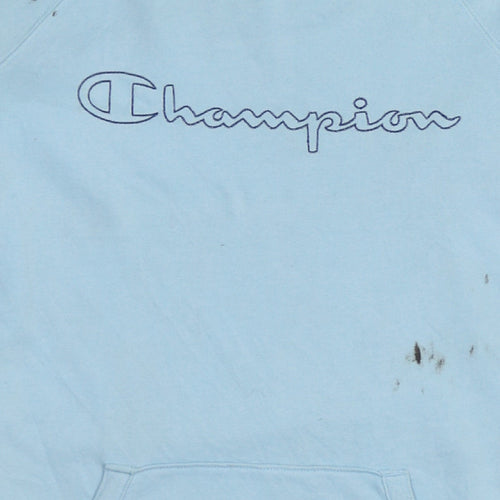 Champion Men's Blue Pullover Hoodie Medium Embroidered Logo
