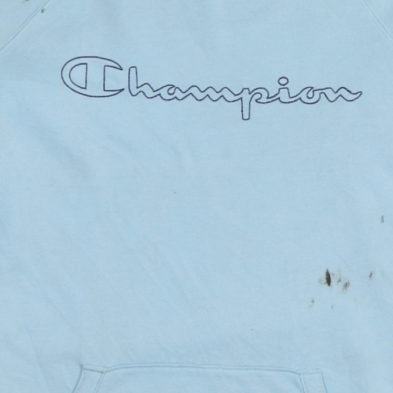 Champion Men's Blue Pullover Hoodie Medium Embroidered Logo