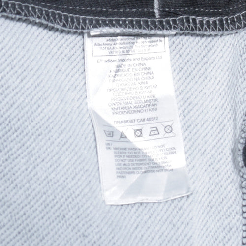 Adidas Men Grey Full Zip Hoodie L Climalite Sportswear