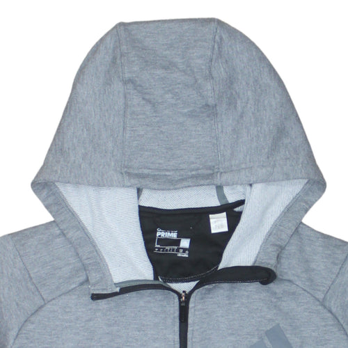 Adidas Men Grey Full Zip Hoodie L Climalite Sportswear
