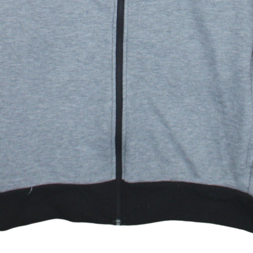 Adidas Men Grey Full Zip Hoodie L Climalite Sportswear