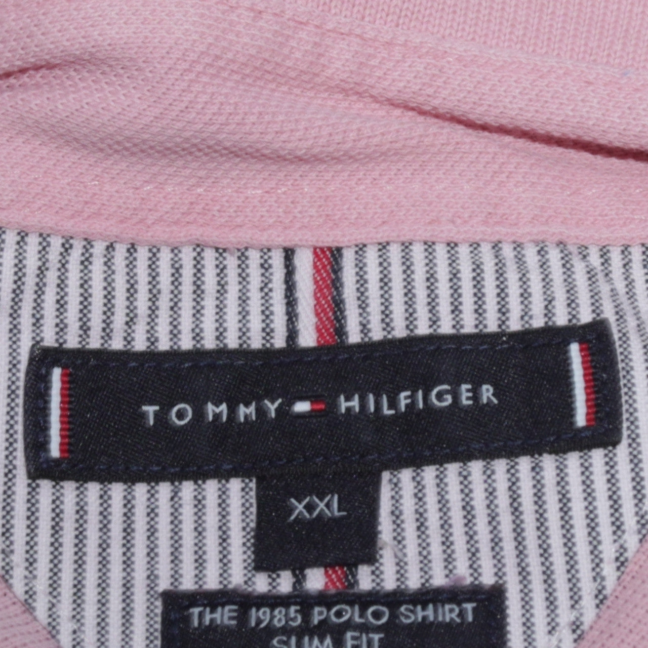 Tommy Hilfiger Men's Pink 2XL Slim Fit Polo Shirt Cotton Stretch