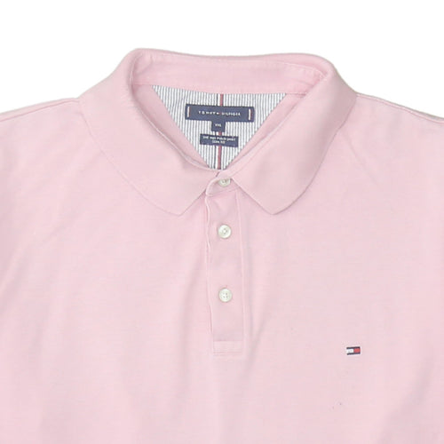Tommy Hilfiger Men's Pink 2XL Slim Fit Polo Shirt Cotton Stretch