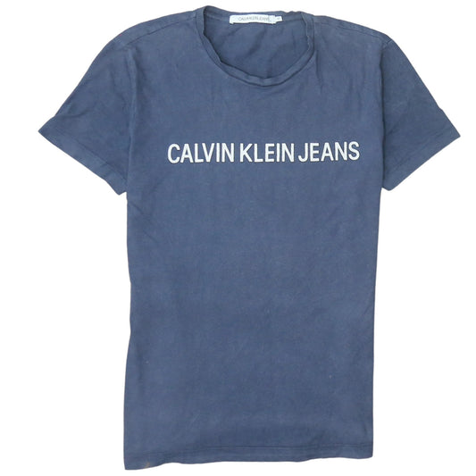 Calvin Klein Jeans Men's Navy Blue Crew Neck Cotton T-Shirt M