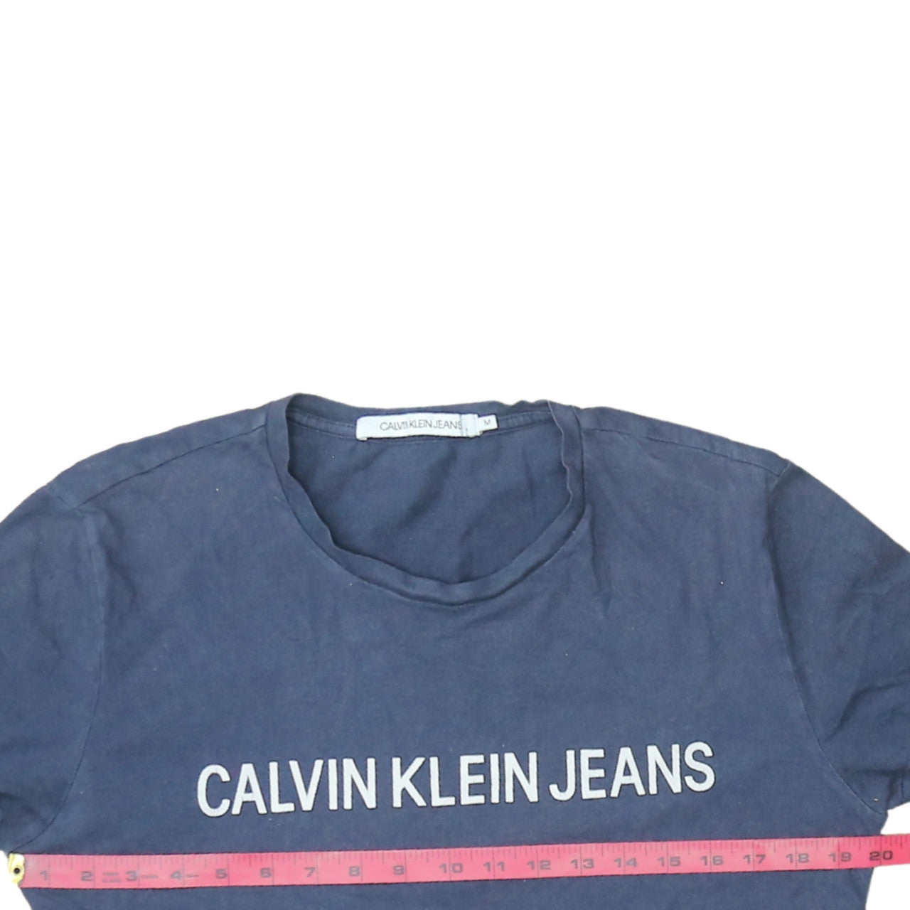 Calvin Klein Jeans Men's Navy Blue Crew Neck Cotton T-Shirt M